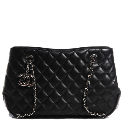 Chanel Lambskin Quilted Pagode Piping Tote Black 1 of 8