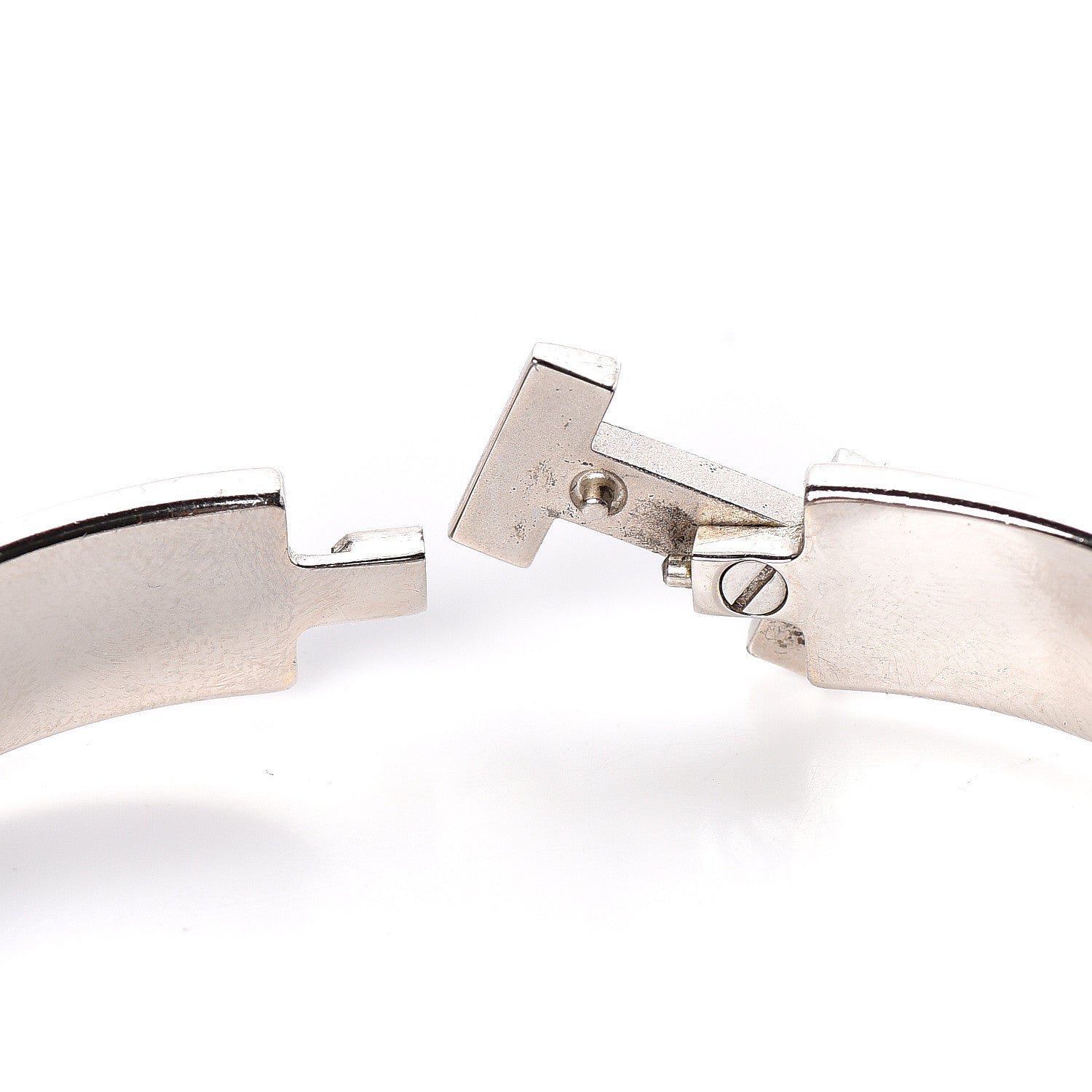 Hermes Matte Enamel Narrow Clic Clac HH Bracelet GM White 4 of 6