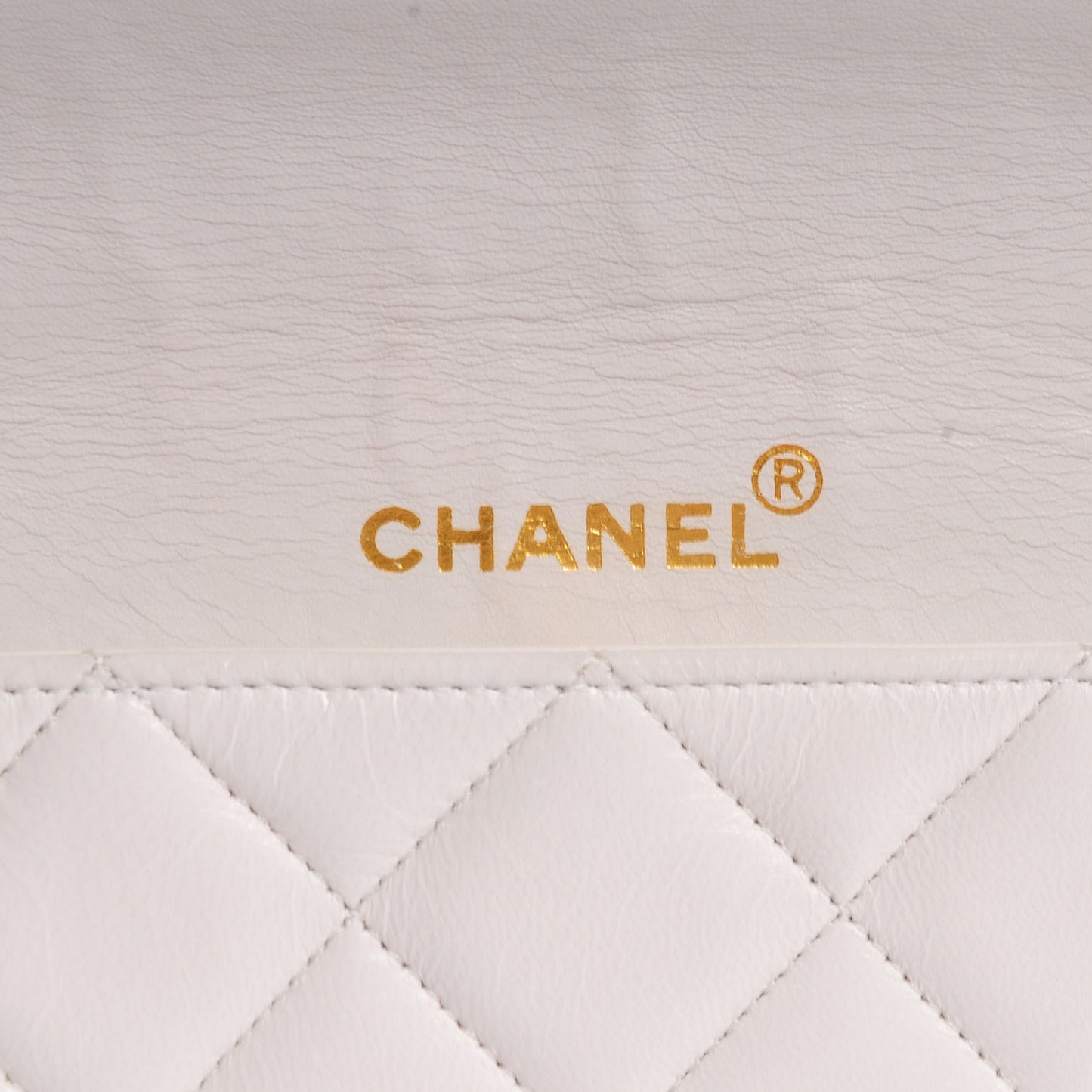 Lambskin Medium Single Flap White