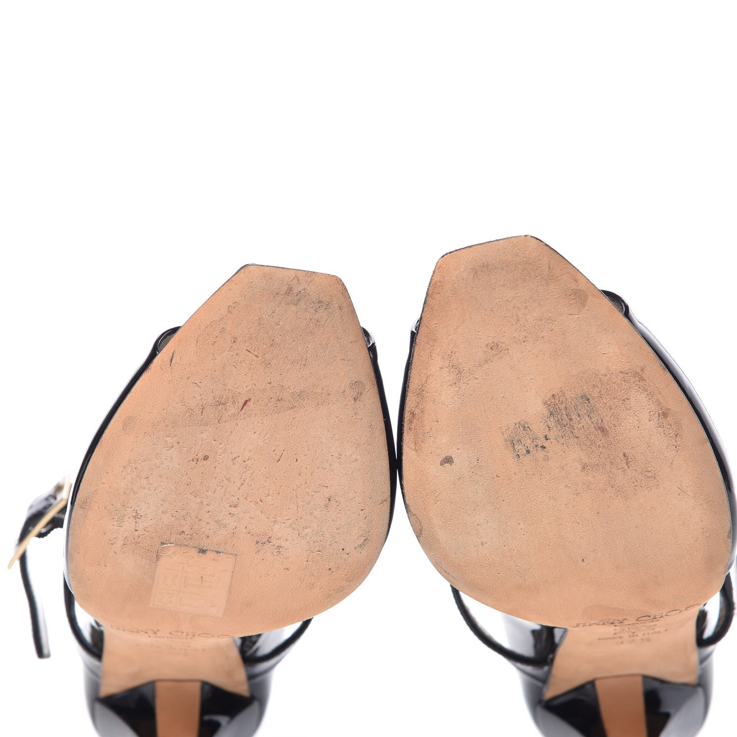 Jimmy Choo Patent Mary Jane Peep Toe Heels 37.5 Back 10 of 12