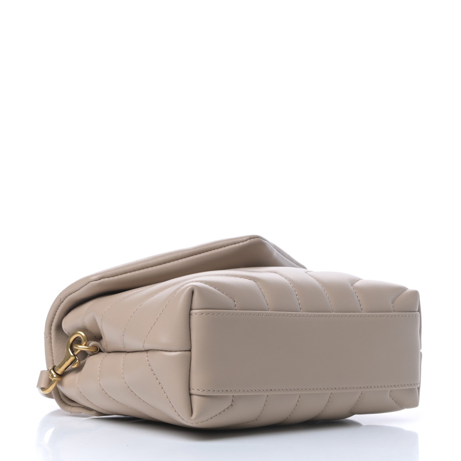 Saint Laurent Calfskin Y Quilted Monogram Toy Loulou Crossbody Bag Dark Beige 4 of 8
