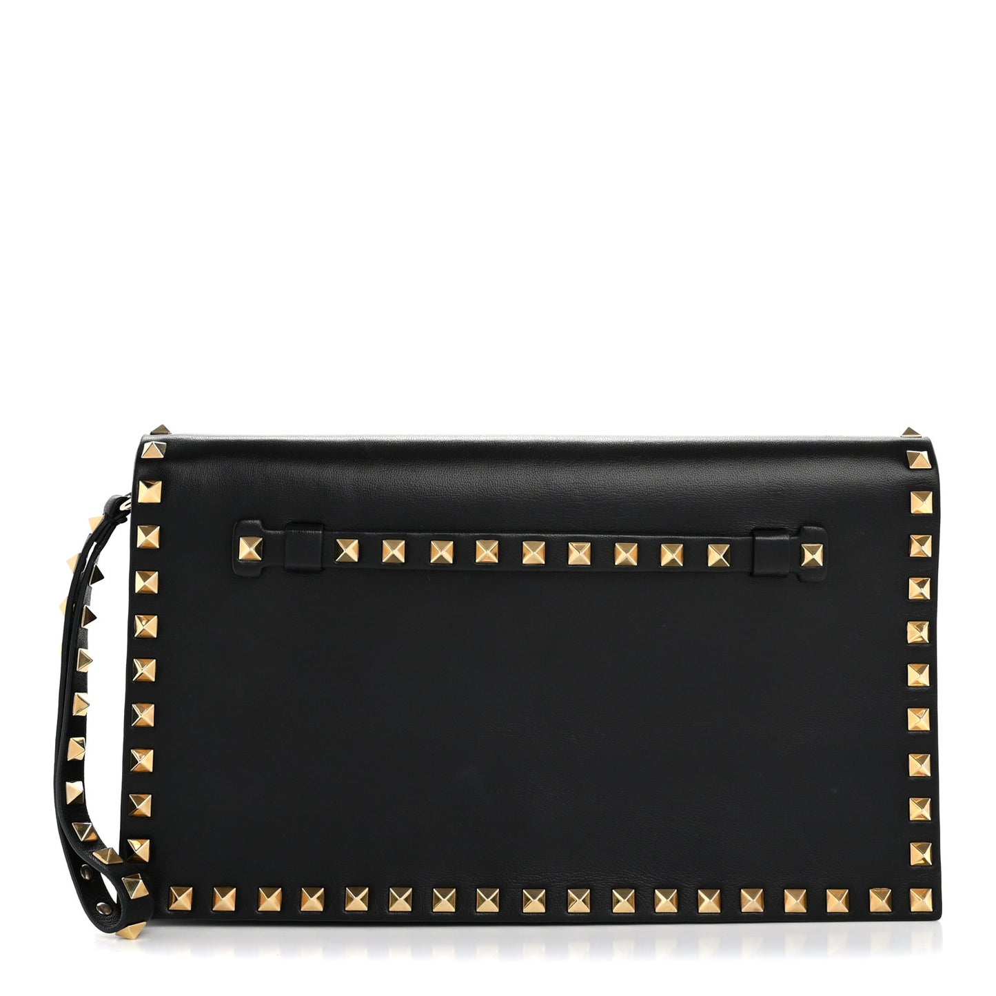 Nappa Rockstud Wristlet Clutch Black