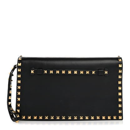 Valentino Garavani Nappa Rockstud Wristlet Clutch Black 1 of 15
