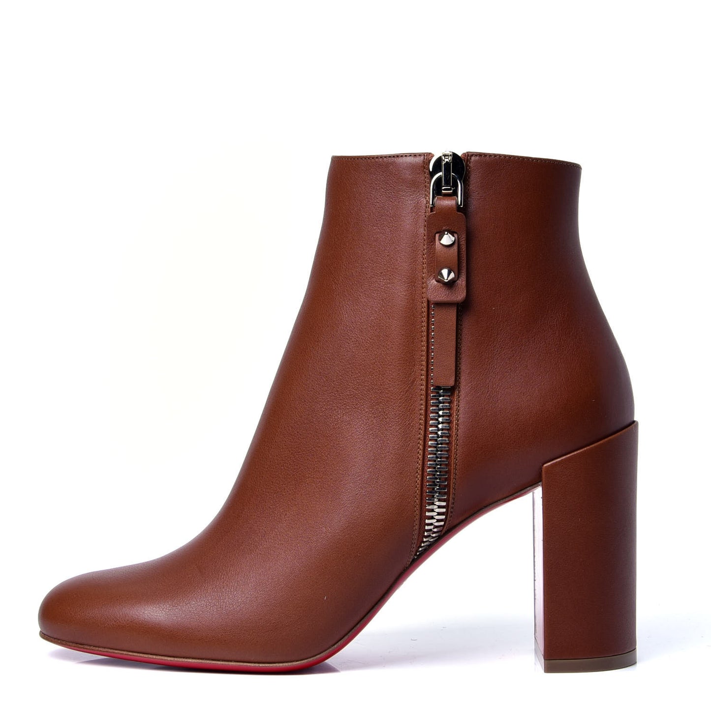 Calfskin Ziptotal 85 Ankle Boots 39 Cuoio