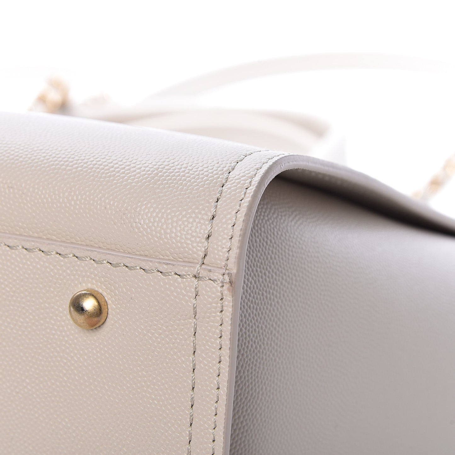 Caviar Small Studded Deauville Tote Ivory