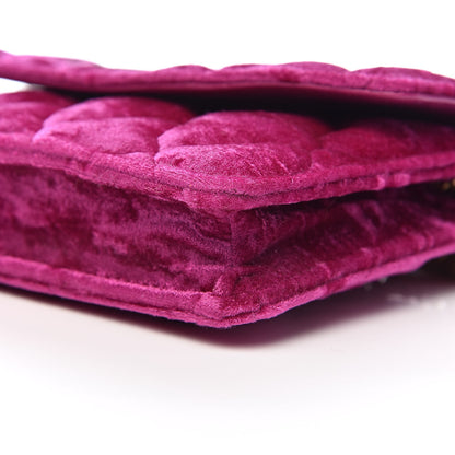 Balenciaga Crushed Velvet Crystal Mattress Quilted BB Wallet On Chain Fuchsia 10 of 11