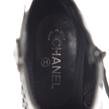 Chanel Perforated Lambskin CC Ankle Boots 37 Grey Black 15 of 15