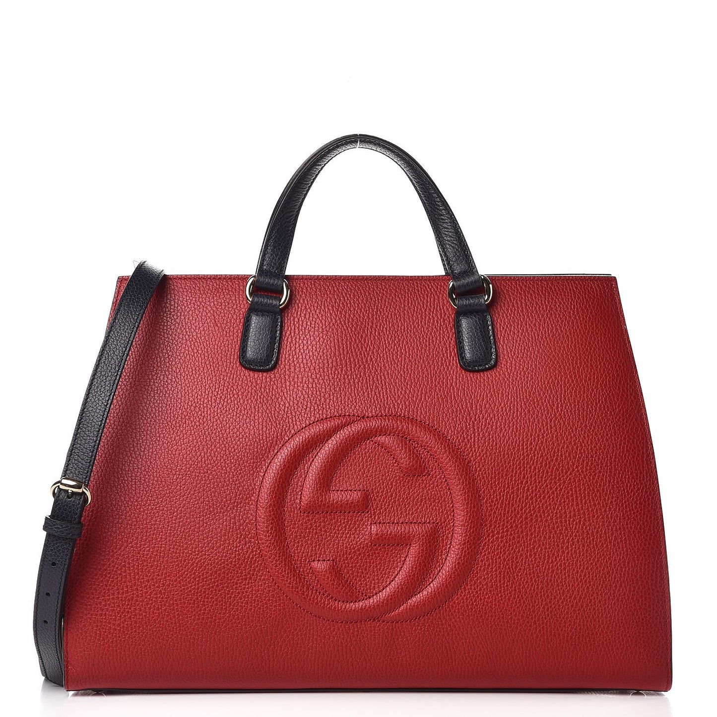 Dollar Calfskin Large Soho Top Handle Satchel Hibiscus Red Mystic White Blue