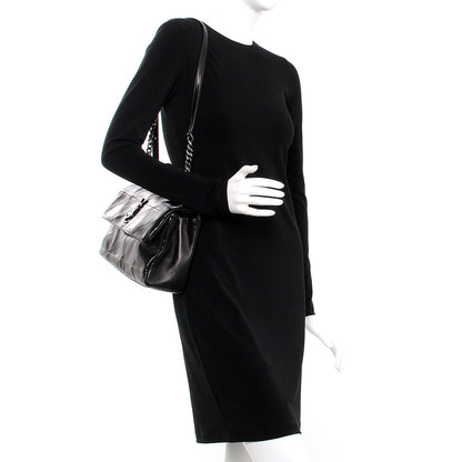 Saint Laurent Lambskin Patchwork Medium West Hollywood Monogram Fold-Over Black 2 of 6