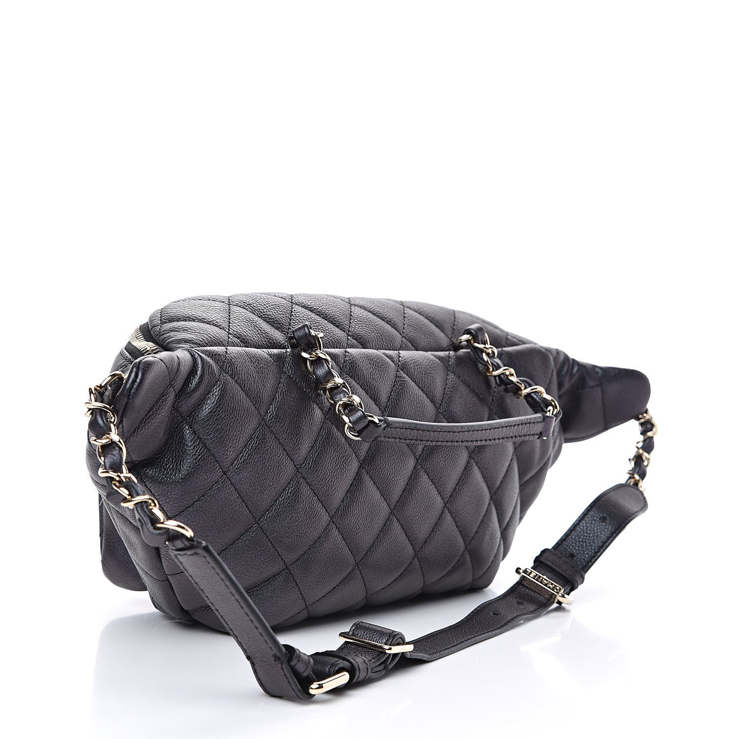 Chanel Iridescent Calfskin Quilted All About Waist Belt Bag Black 3 of 9