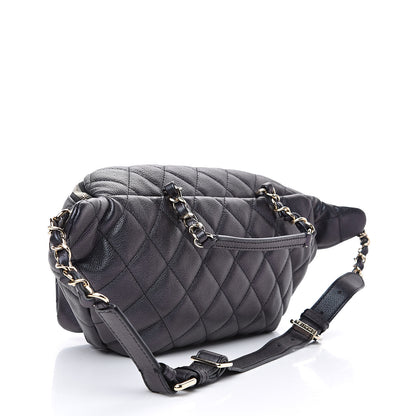 Chanel Iridescent Calfskin Quilted All About Waist Belt Bag Black 3 of 9