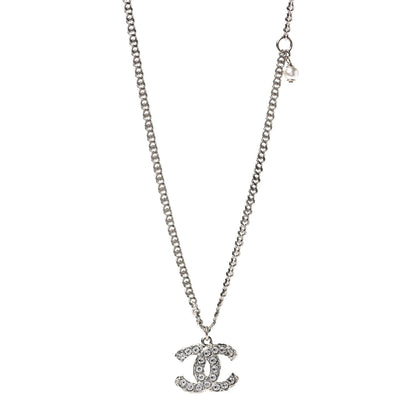 Chanel Pearl Crystal CC Pendant Necklace Gold 1 of 4