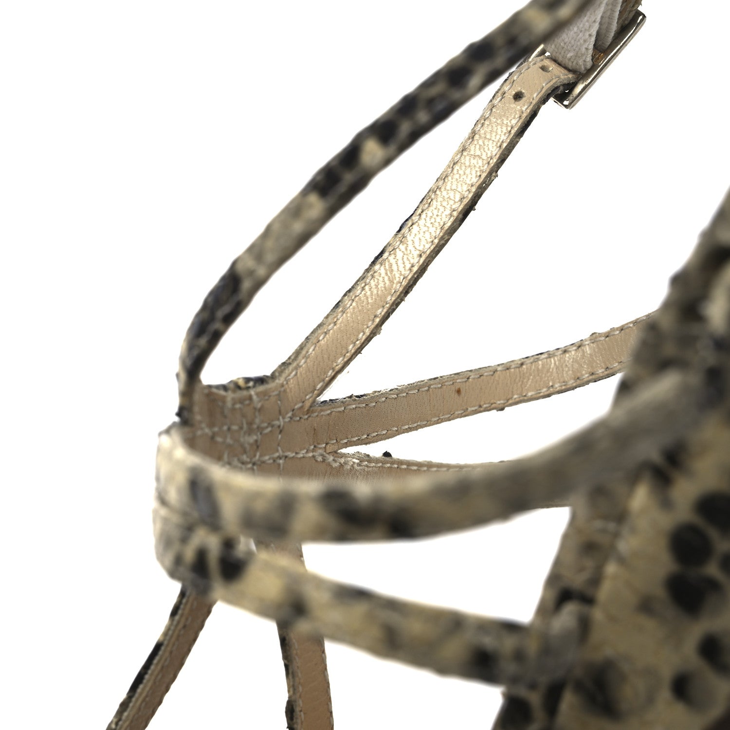 Jimmy Choo Snakeskin Sai 65 Sandals 37 Natural 12 of 13