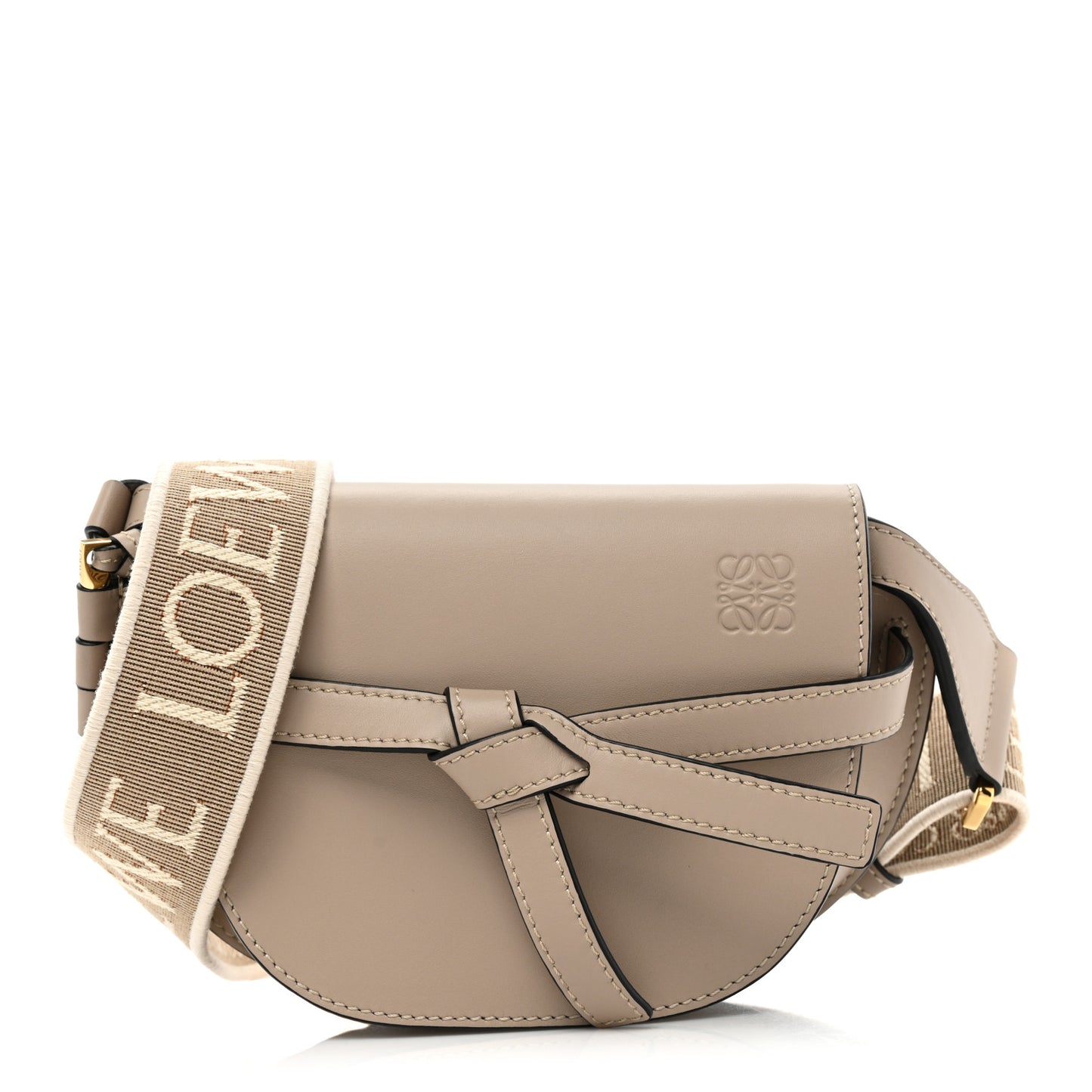 Calfskin Jacquard Mini Gate Dual Bag Sand