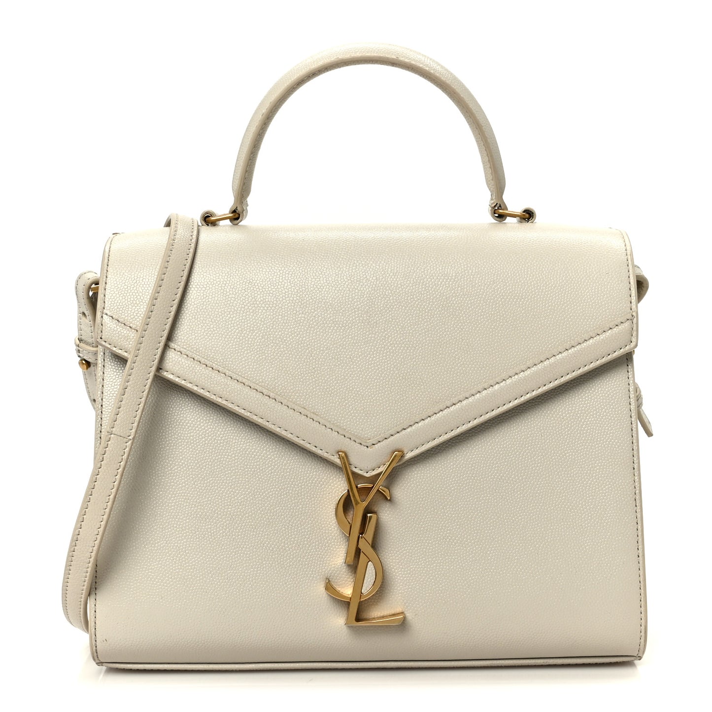 Grain de Poudre Medium Classic Monogram Cassandra Top Handle Crema Soft Rouge Legion