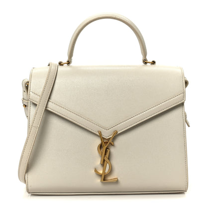 Saint Laurent Grain de Poudre Medium Classic Monogram Cassandra Top Handle Crema Soft Rouge Legion 1 of 11
