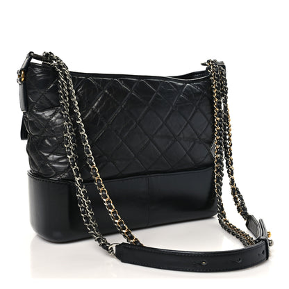 Chanel Aged Calfskin Quilted Medium Gabrielle Hobo Black 3 of 10