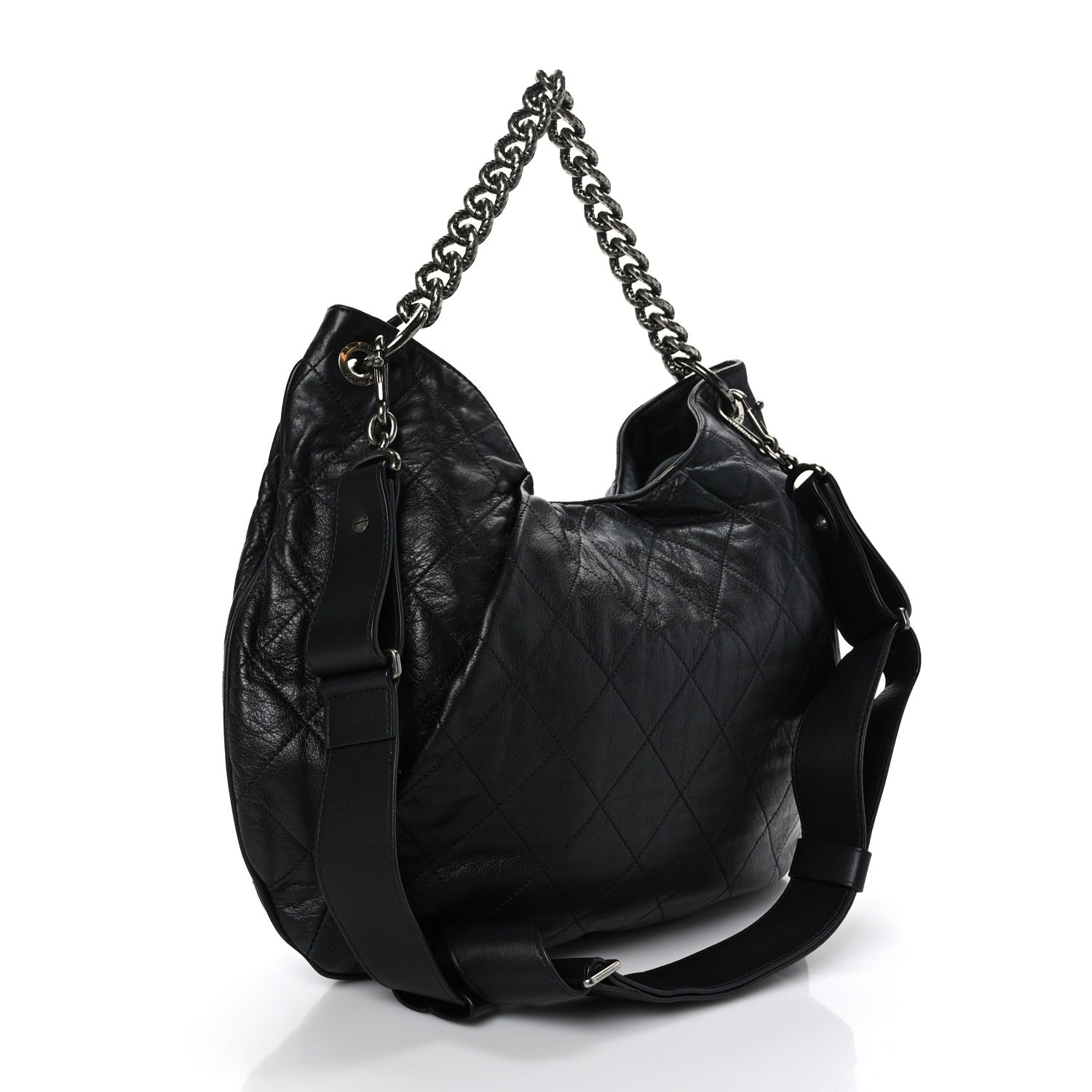 Chanel Calfskin Coco Pleats Hobo Black 3 of 9