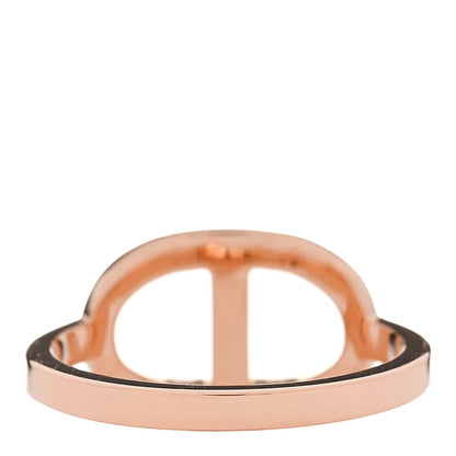 Hermes 18K Rose Gold Diamond MM Chaine d'Ancre Contour Ring 54 6.75 3 of 5