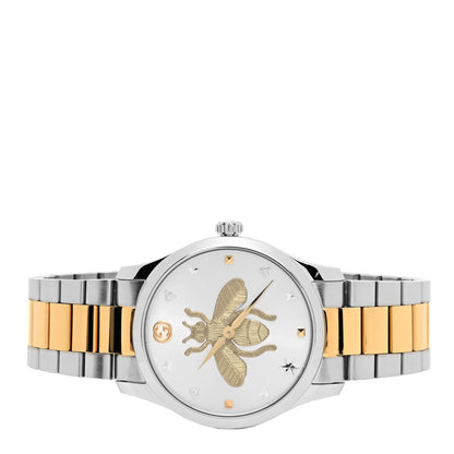 Gucci Stainless Steel 38mm G-Timeless Two Tone Bee Quartz Watch 2 of 4