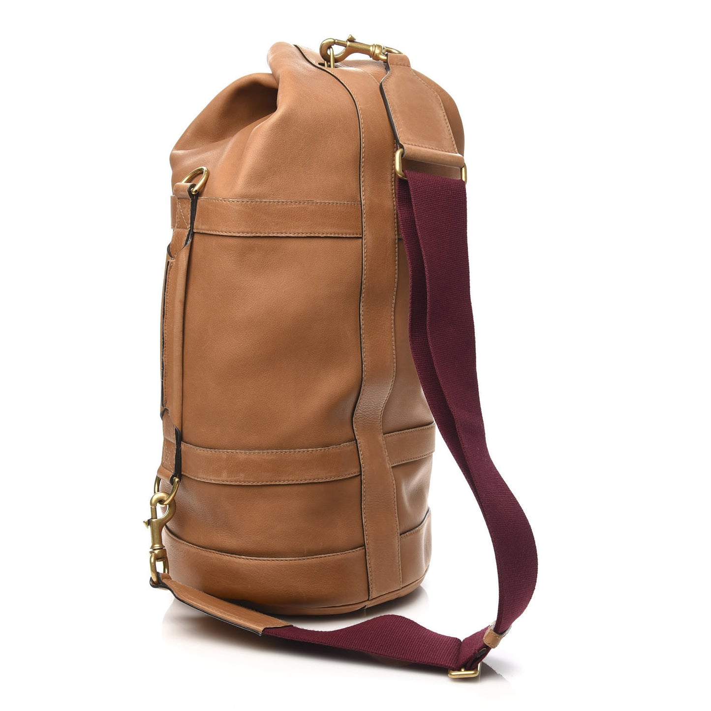 Soft Washed Calfskin Sling Duffle Biscotto