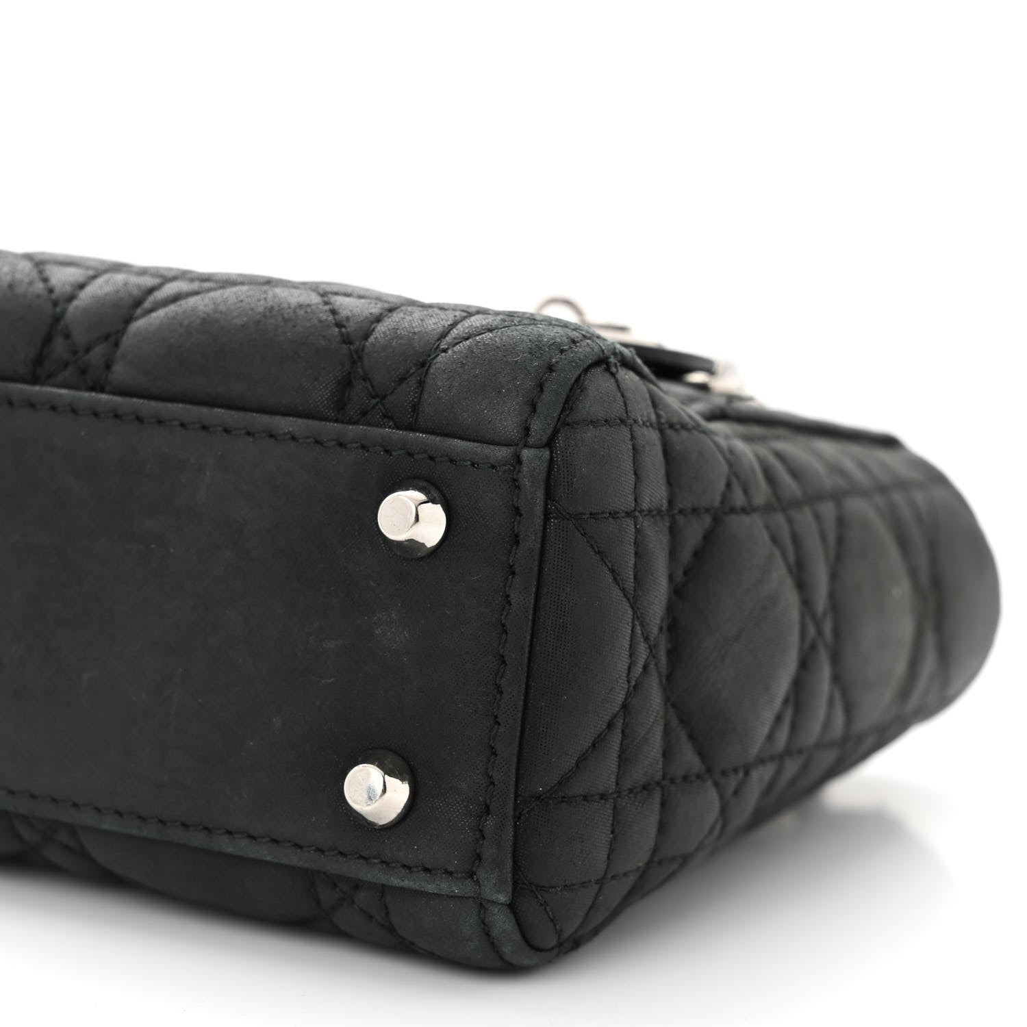 Christian Dior Metallic Calfskin Cannage Mini Lady Dior Black 10 of 11
