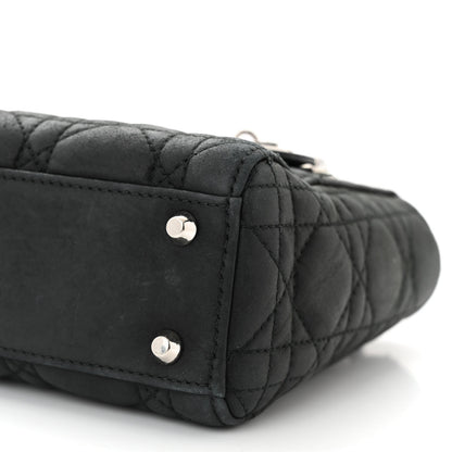 Christian Dior Metallic Calfskin Cannage Mini Lady Dior Black 10 of 11