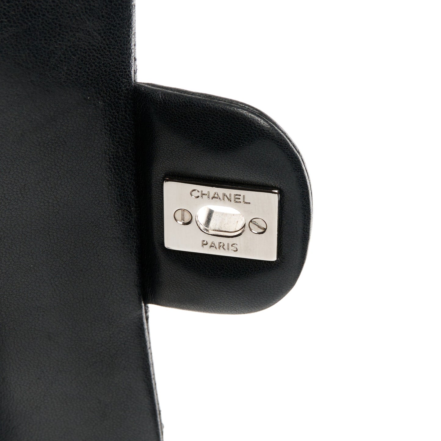 Lambskin Quilted Medium Double Flap Black