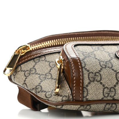 Gucci GG Supreme Monogram Textured Calfskin Retro Interlocking G Belt Bag Beige Ebony Brown Sugar 9 of 11