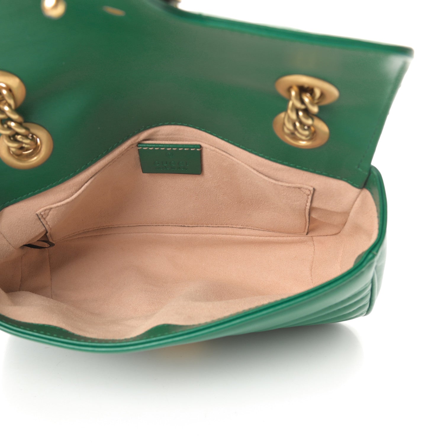 Gucci Calfskin Matelasse Mini GG Marmont Shoulder Bag Emerald Green 5 of 11
