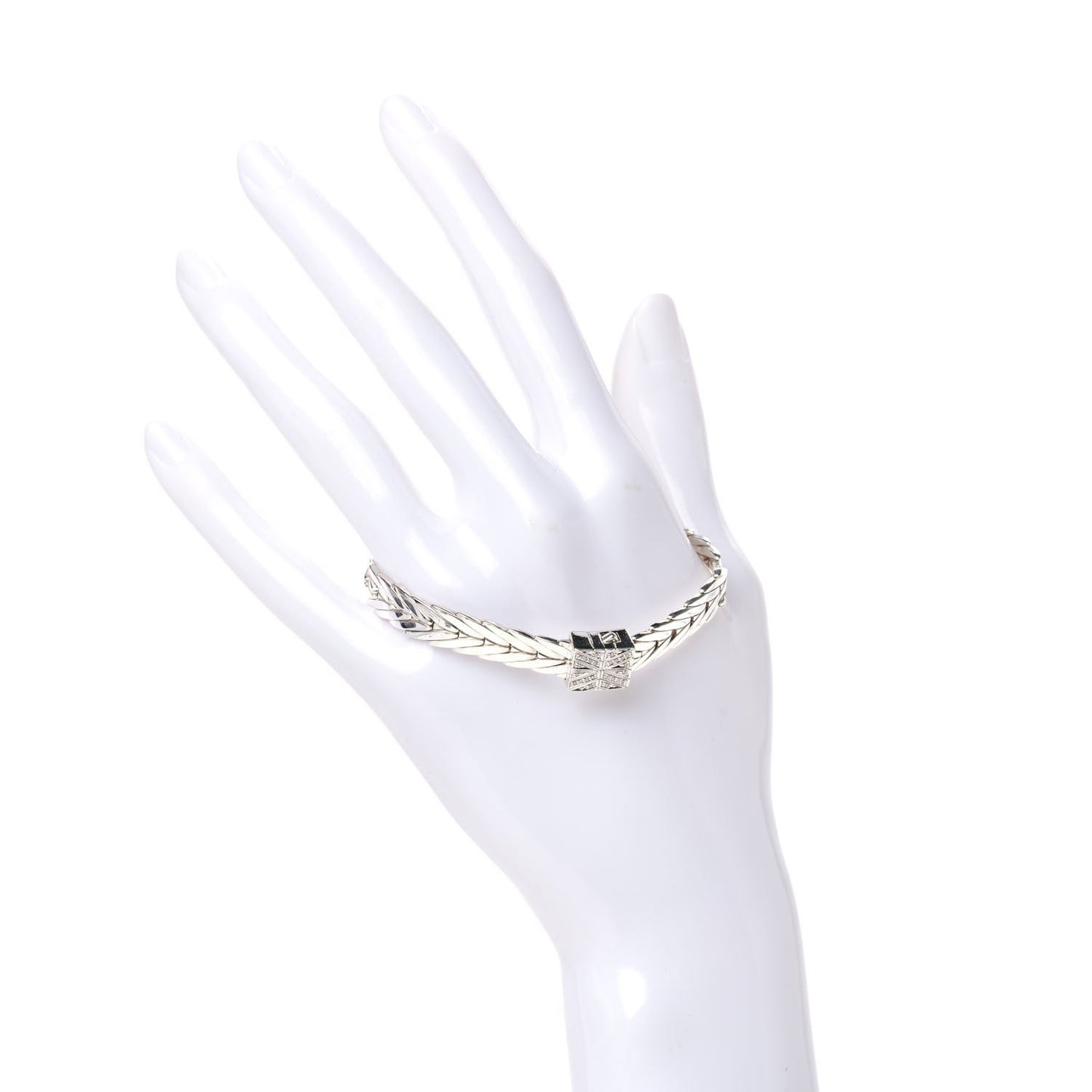 Sterling Silver Diamond 9mm Modern Chain Bracelet