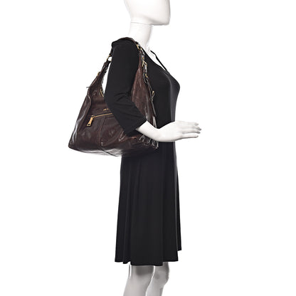 Prada Vitello Shine Hobo Bruciato 2 of 14