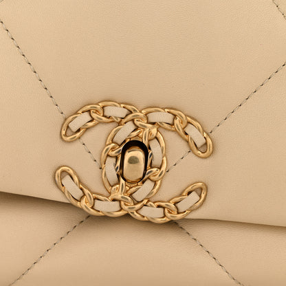 Chanel Lambskin Quilted Medium Chanel 19 Flap Beige 11 of 14