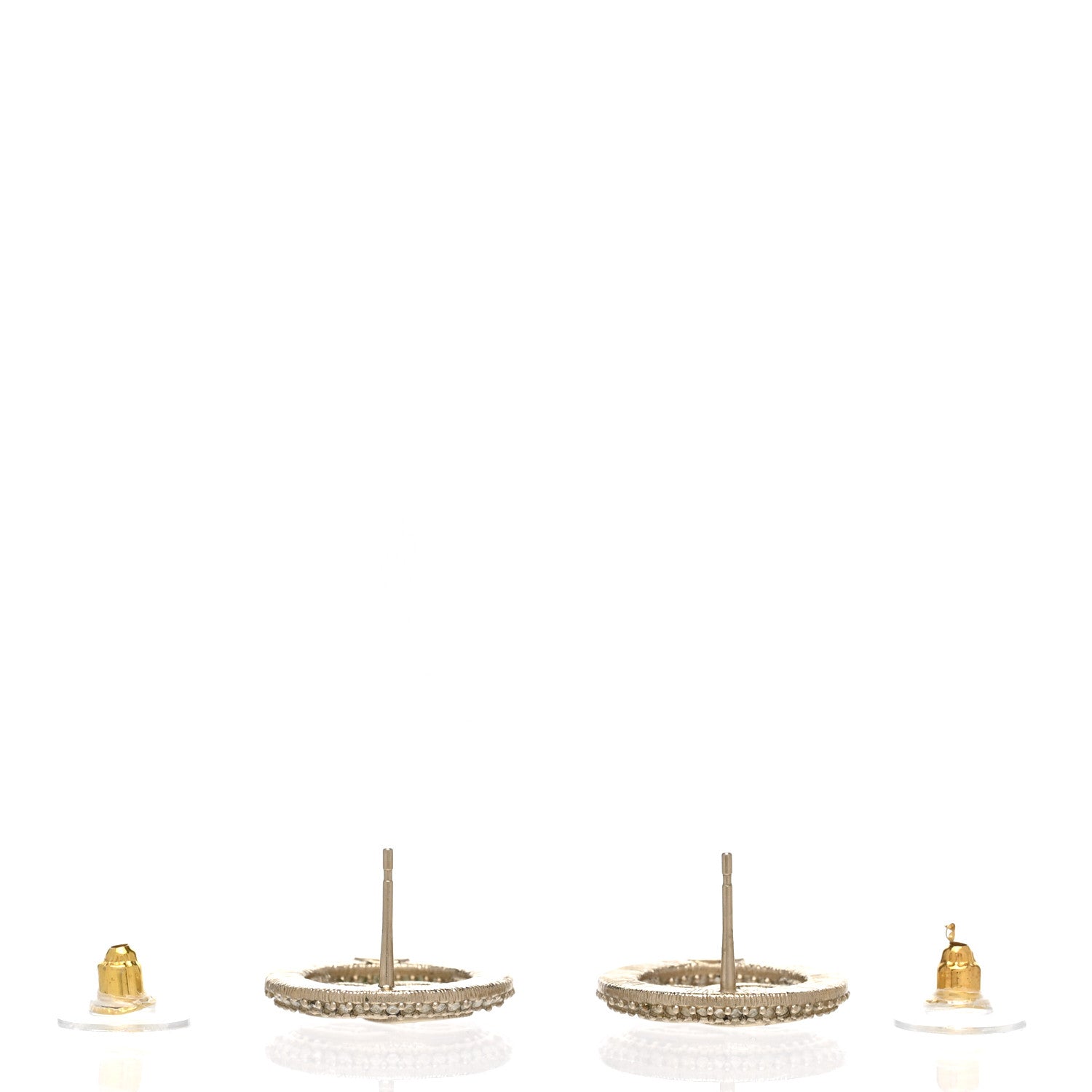 Chanel Crystal CC Vendome Round Earrings Gold 3 of 6