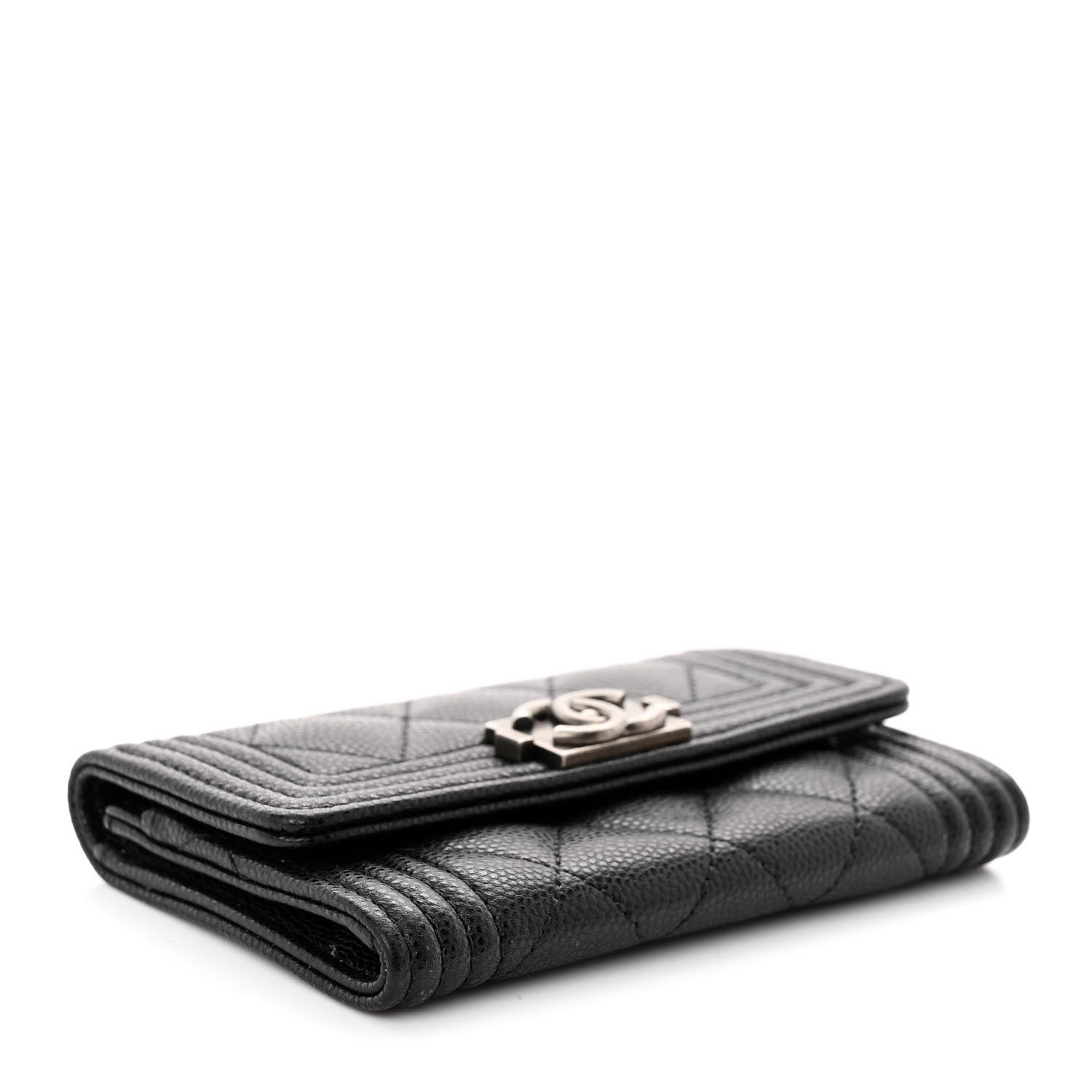 Chanel Caviar Quilted Boy Flap Card Holder Black 4 of 10