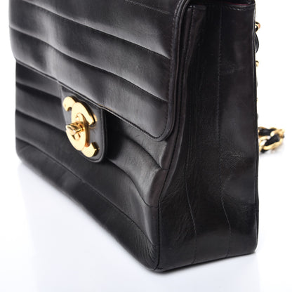 Chanel Lambskin Horizontal Quilt Jumbo Single Flap Black 13 of 14