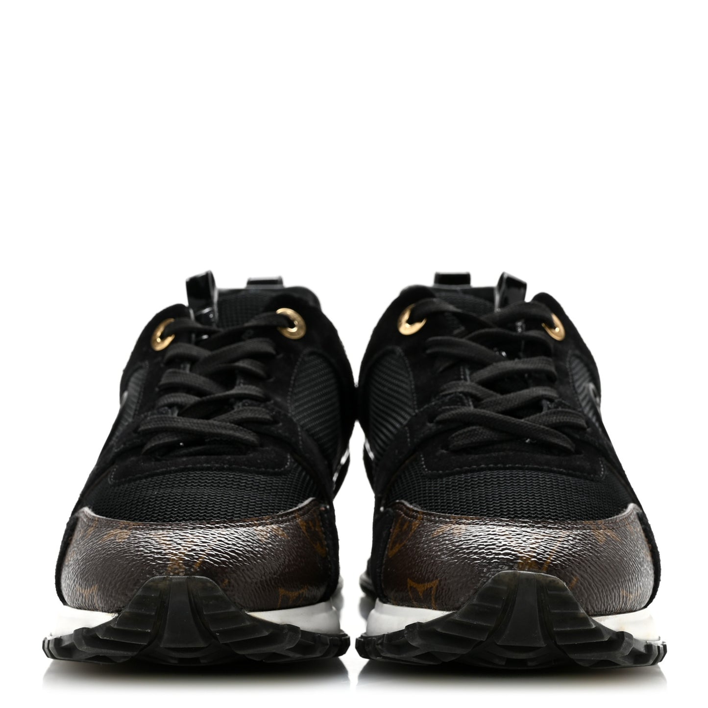 Suede Calfskin Recycled Monogram Nylon Run Away Sneakers 38 Black