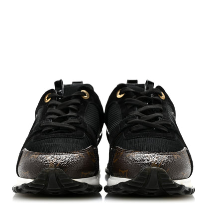 Louis Vuitton Suede Calfskin Recycled Monogram Nylon Run Away Sneakers 38 Black 3 of 10