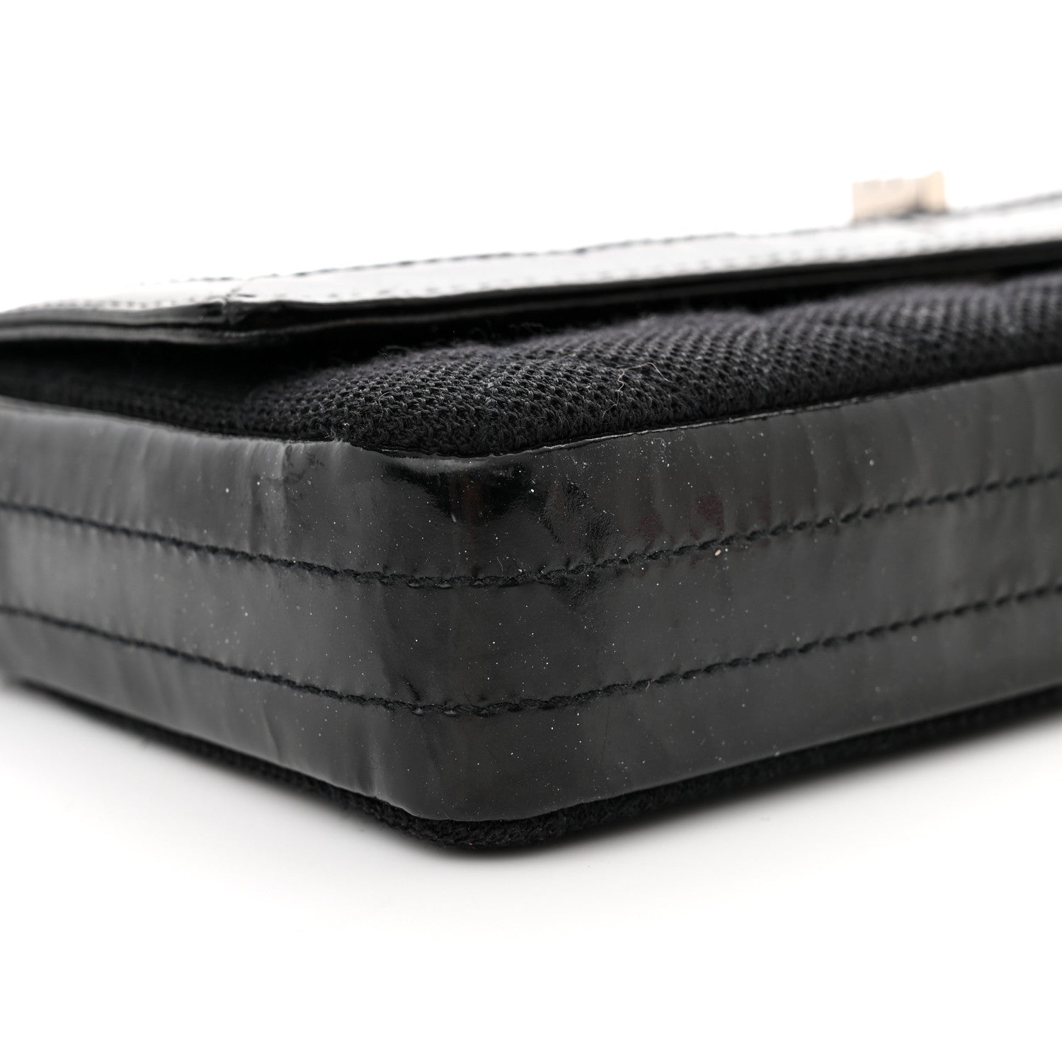 Chanel Jersey Patent Quilted 2.55 Reissue East West Flap Black 10 of 13