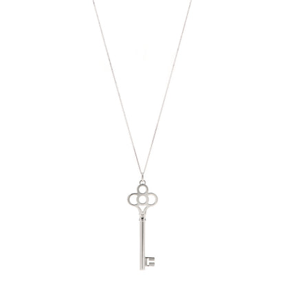 Tiffany Sterling Silver Large Crown Key Pendant Necklace 1 of 7
