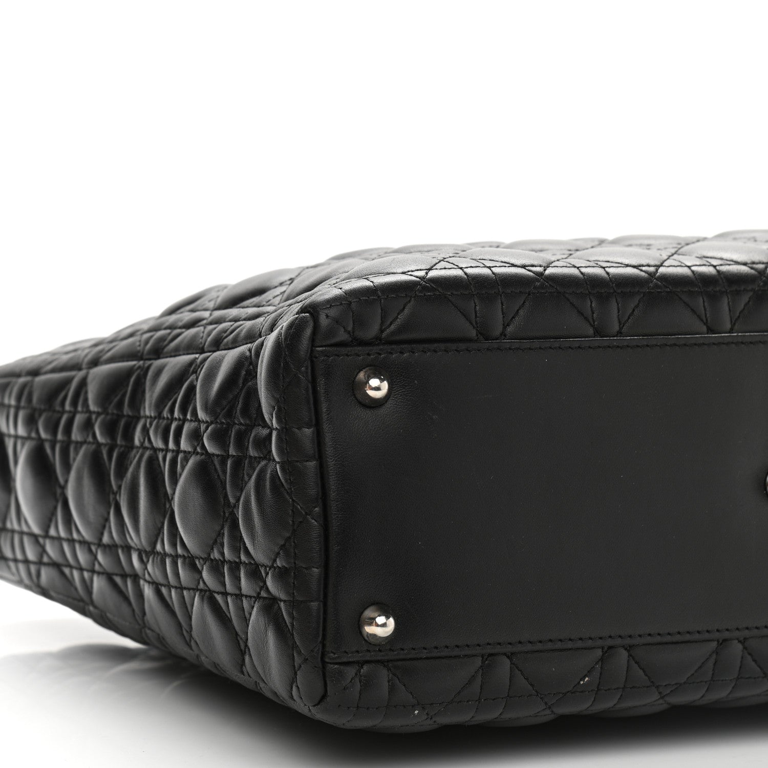 Christian Dior Lambskin Cannage Large Lady Dior Black 9 of 11