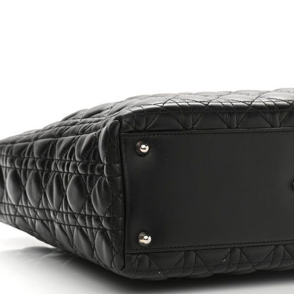 Christian Dior Lambskin Cannage Large Lady Dior Black 9 of 11