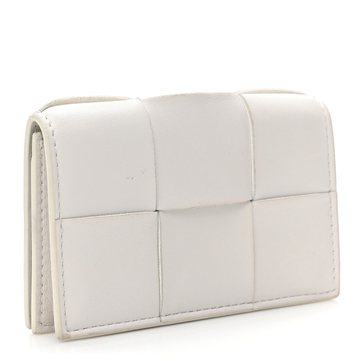 Bottega Veneta Nappa Maxi Intrecciato Card Holder Wallet White 3 of 10