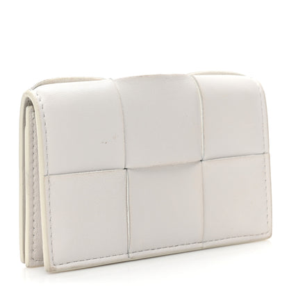 Bottega Veneta Nappa Maxi Intrecciato Card Holder Wallet White 3 of 10