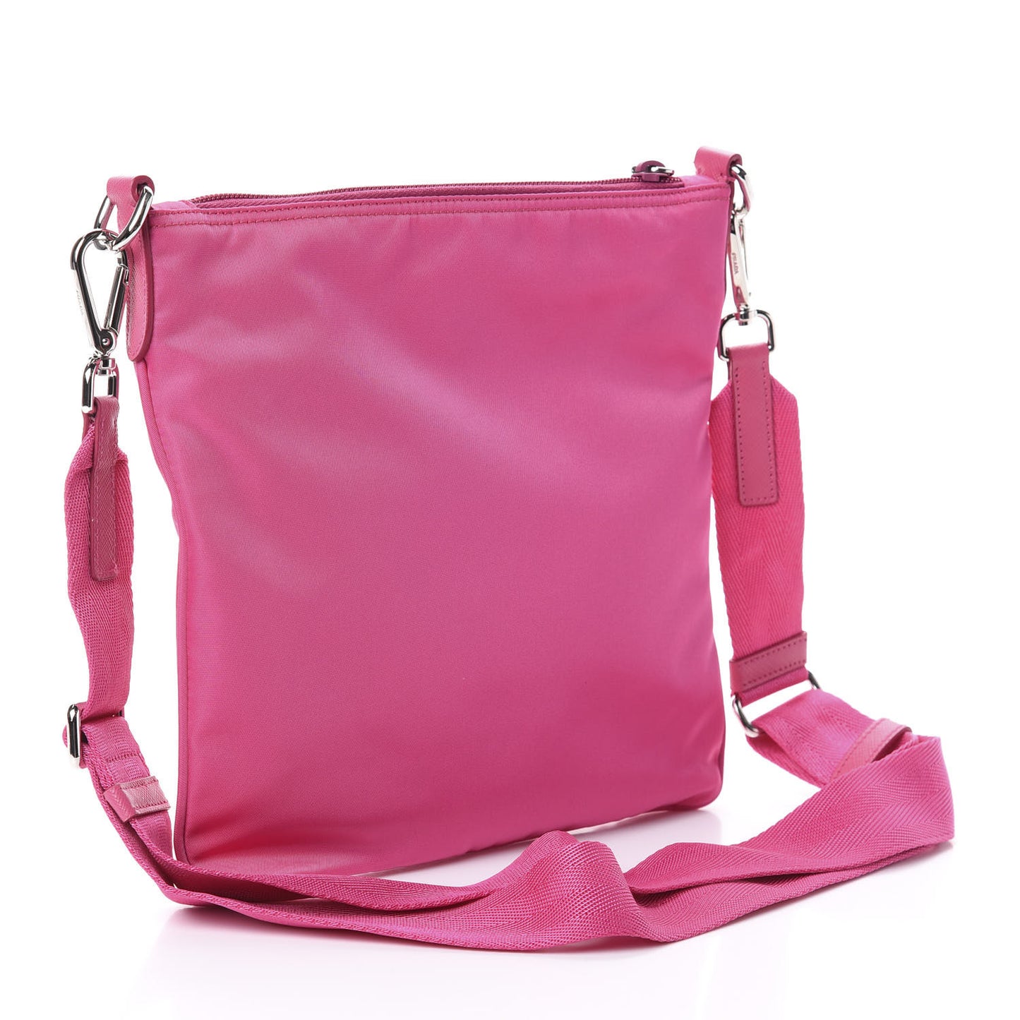 Nylon Vela Flat Messenger Bag Fuxia