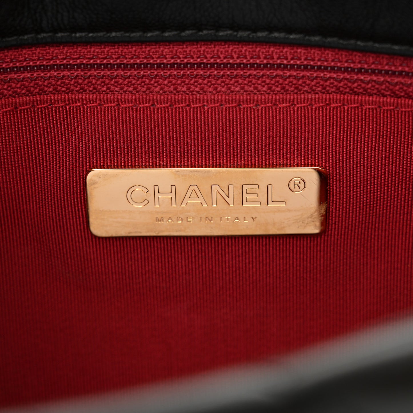 Shiny Goatskin Quilted Medium Chanel 19 Flap Black