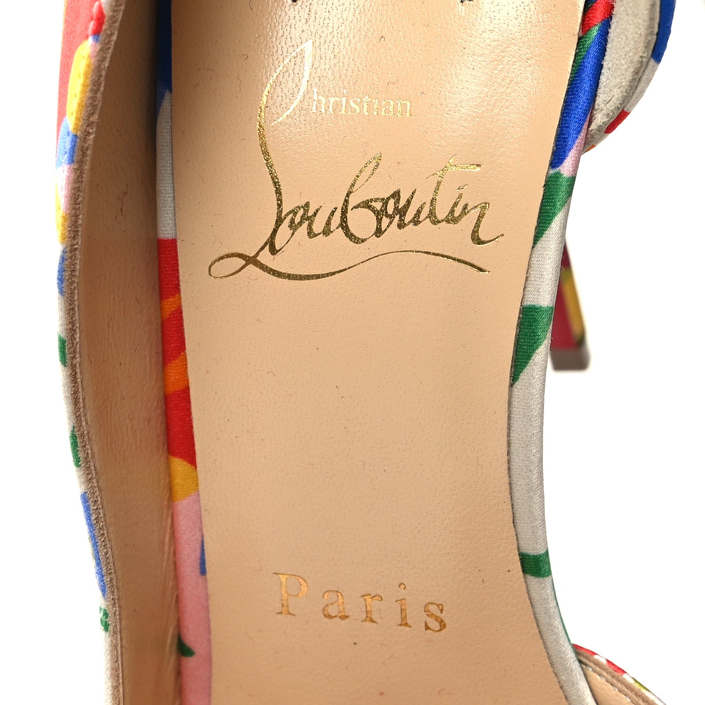 Satin Iriza 100 Crepe Floral Pumps 37 Multicolor