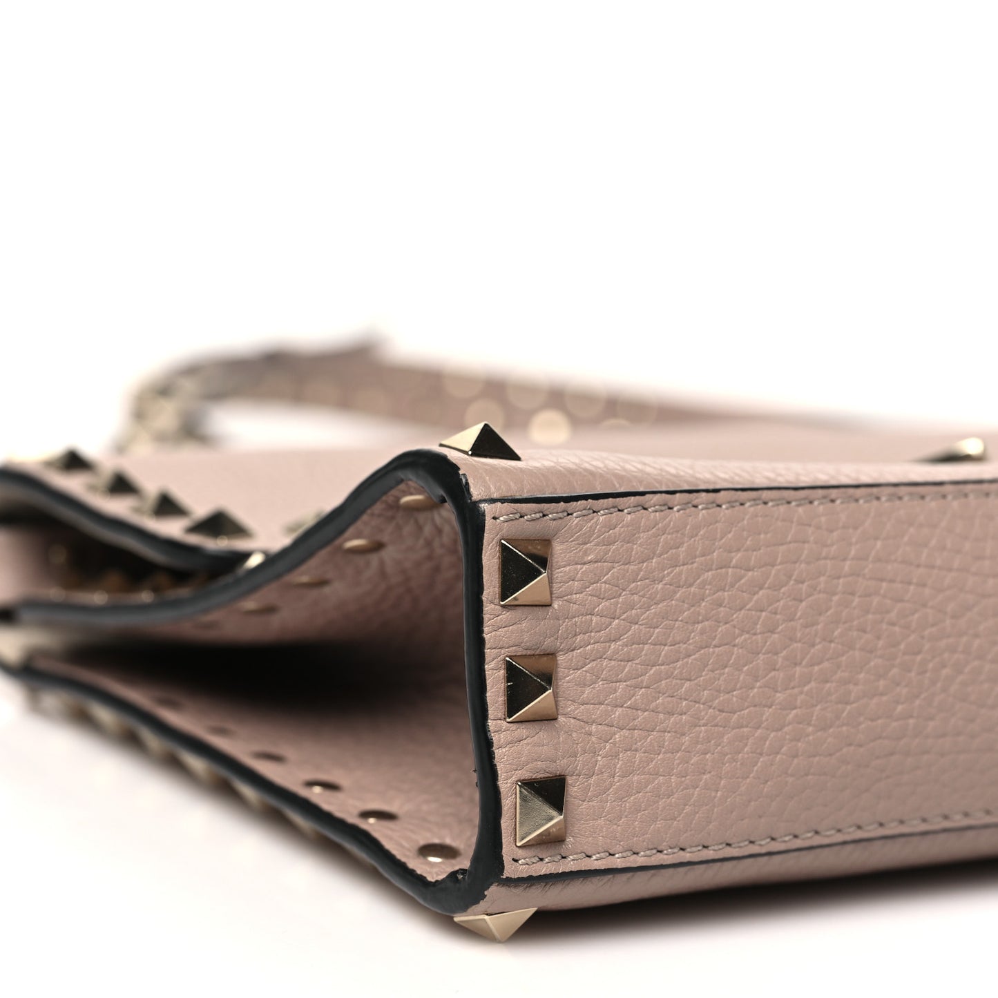 Pebbled Calfskin Medium Rockstud Flip Lock Crossbody Bag Loto