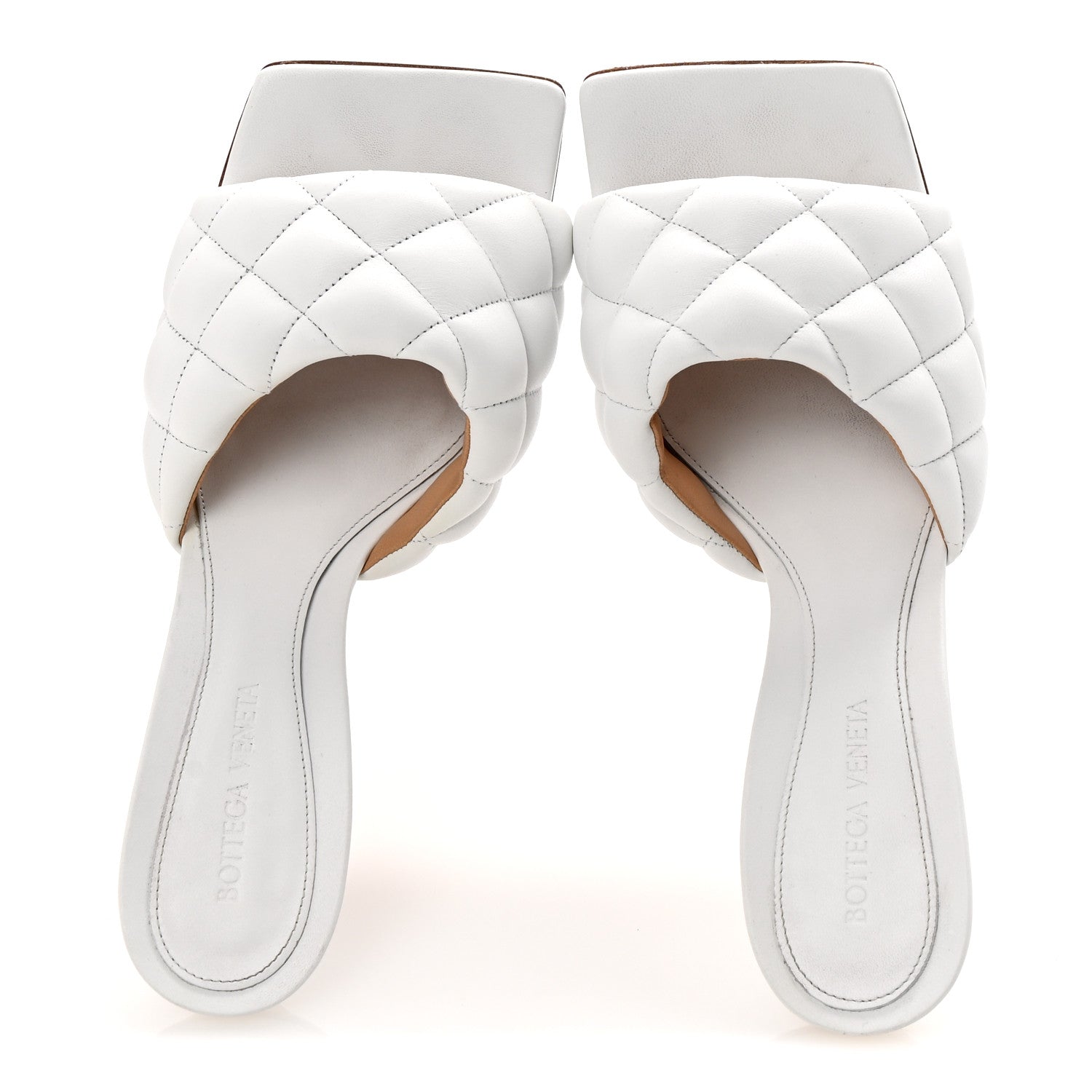 Bottega Veneta Nappa Matelasse Padded Mule Sandals 39.5 Optic White 2 of 10
