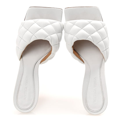 Bottega Veneta Nappa Matelasse Padded Mule Sandals 39.5 Optic White 2 of 10